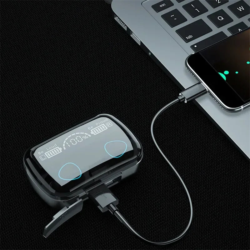 M10 TWS Wireless Earbuds: Sports Waterproof Design, Bluetooth Connection, 9D Stereo Sound + Charging Box & Microphone