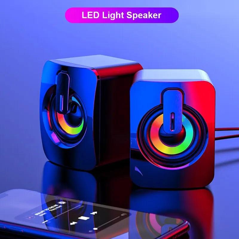 Mini Computer Speaker Stereo Sound With Microphone 3.5mm AUX Cable Home Office Speaker For Desktop Notebook Computer Loudspeaker