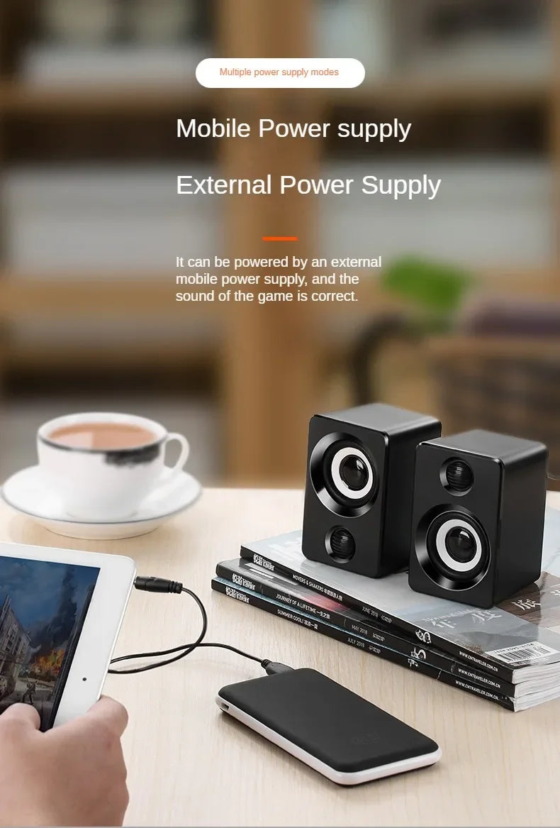 Mini Computer Speaker USB Wired Speakers Universal Stereo Sound Surround Portable for PC Desktop Laptop Stereo Portable Living
