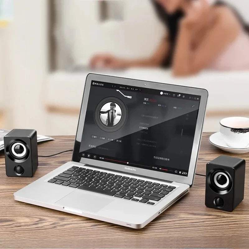 Mini Computer Speaker USB Wired Speakers Universal Stereo Sound Surround Portable for PC Desktop Laptop Stereo Portable Living