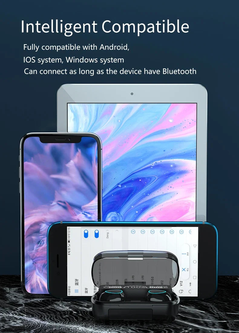 M10 TWS Wireless Earbuds: Sports Waterproof Design, Bluetooth Connection, 9D Stereo Sound + Charging Box & Microphone