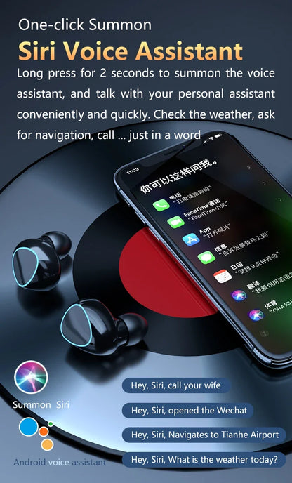 M10 TWS Wireless Earbuds: Sports Waterproof Design, Bluetooth Connection, 9D Stereo Sound + Charging Box &amp; Microphone