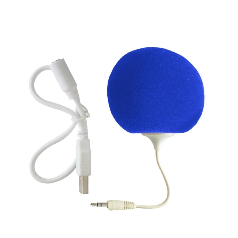 Portable Speaker Mini USB Speaker with 3.5mm Sponge Ball Speaker Lightweight used for Mobilephone PC Laptop DropShipping
