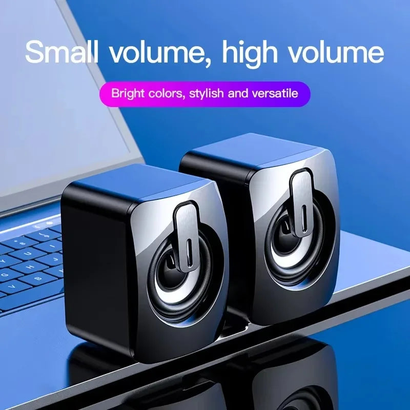 Mini Computer Speaker Stereo Sound With Microphone 3.5mm AUX Cable Home Office Speaker For Desktop Notebook Computer Loudspeaker
