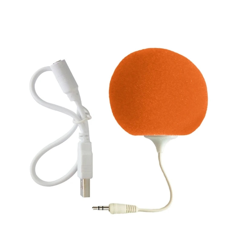 Portable Speaker Mini USB Speaker with 3.5mm Sponge Ball Speaker Lightweight used for Mobilephone PC Laptop DropShipping