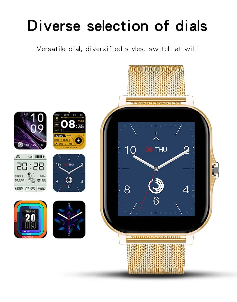 Smart watch for android phone.1.44 inch color screen full touch bluetooth call smart watch magnetic charging