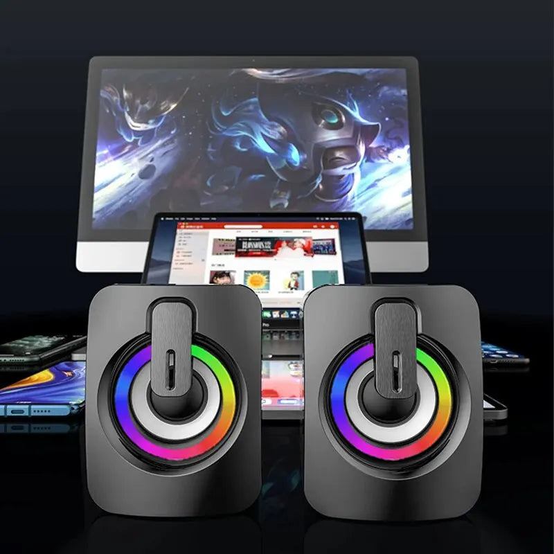 Mini Computer Speaker Stereo Sound With Microphone 3.5mm AUX Cable Home Office Speaker For Desktop Notebook Computer Loudspeaker