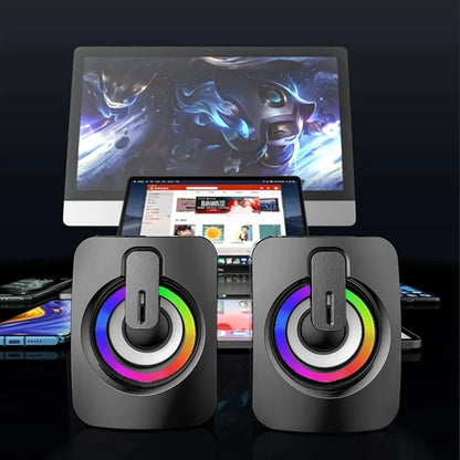 Mini Computer Speaker Stereo Sound With Microphone 3.5mm AUX Cable Home Office Speaker For Desktop Notebook Computer Loudspeaker