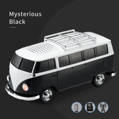 Portable School Speaker with TF Card Insertion Perfect Holiday Gift for Child Home Decoration Bus Shape Loudspeak