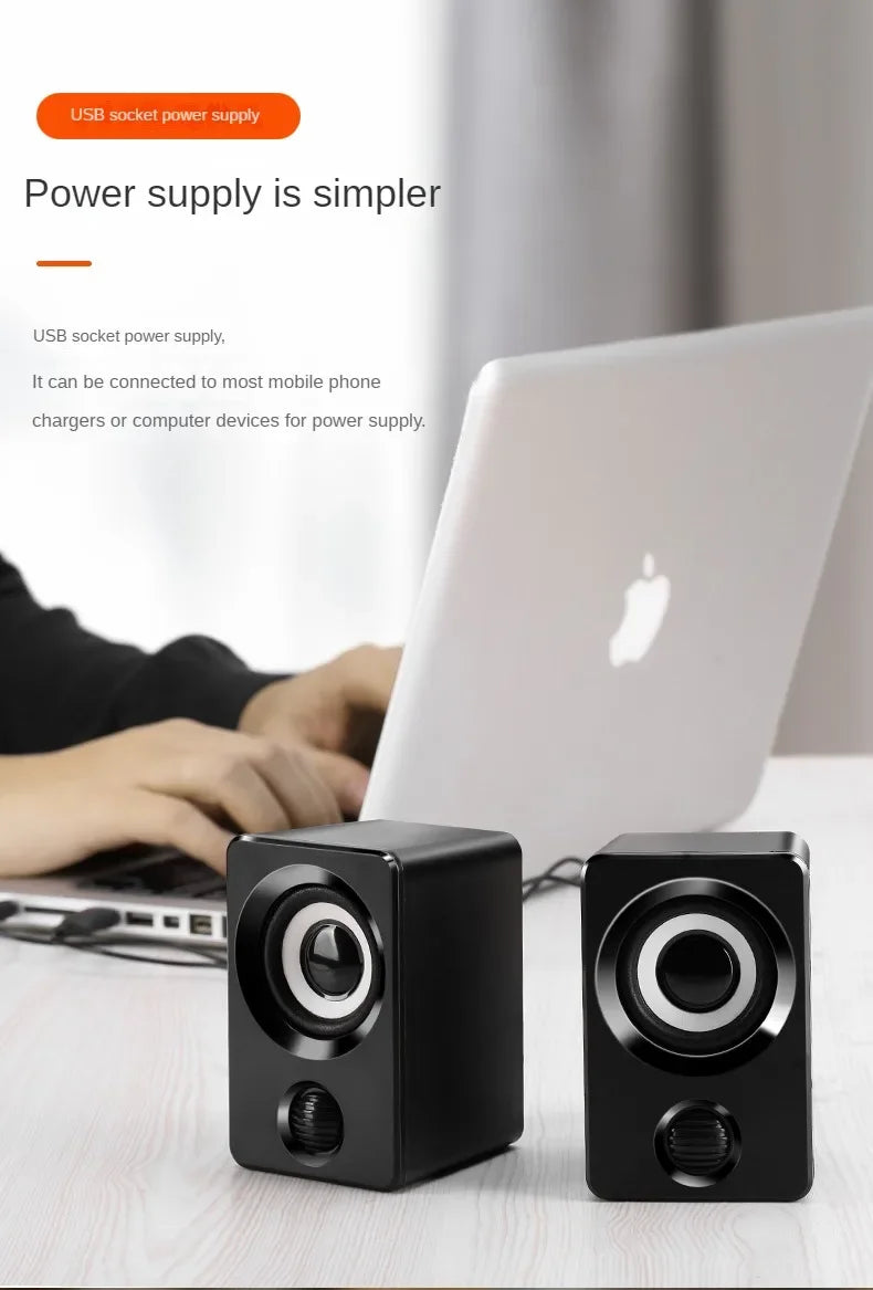 Mini Computer Speaker USB Wired Speakers Universal Stereo Sound Surround Portable for PC Desktop Laptop Stereo Portable Living