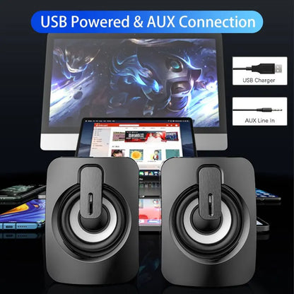 Mini Computer Speaker Stereo Sound With Microphone 3.5mm AUX Cable Home Office Speaker For Desktop Notebook Computer Loudspeaker