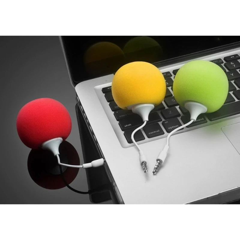Portable Speaker Mini USB Speaker with 3.5mm Sponge Ball Speaker Lightweight used for Mobilephone PC Laptop DropShipping