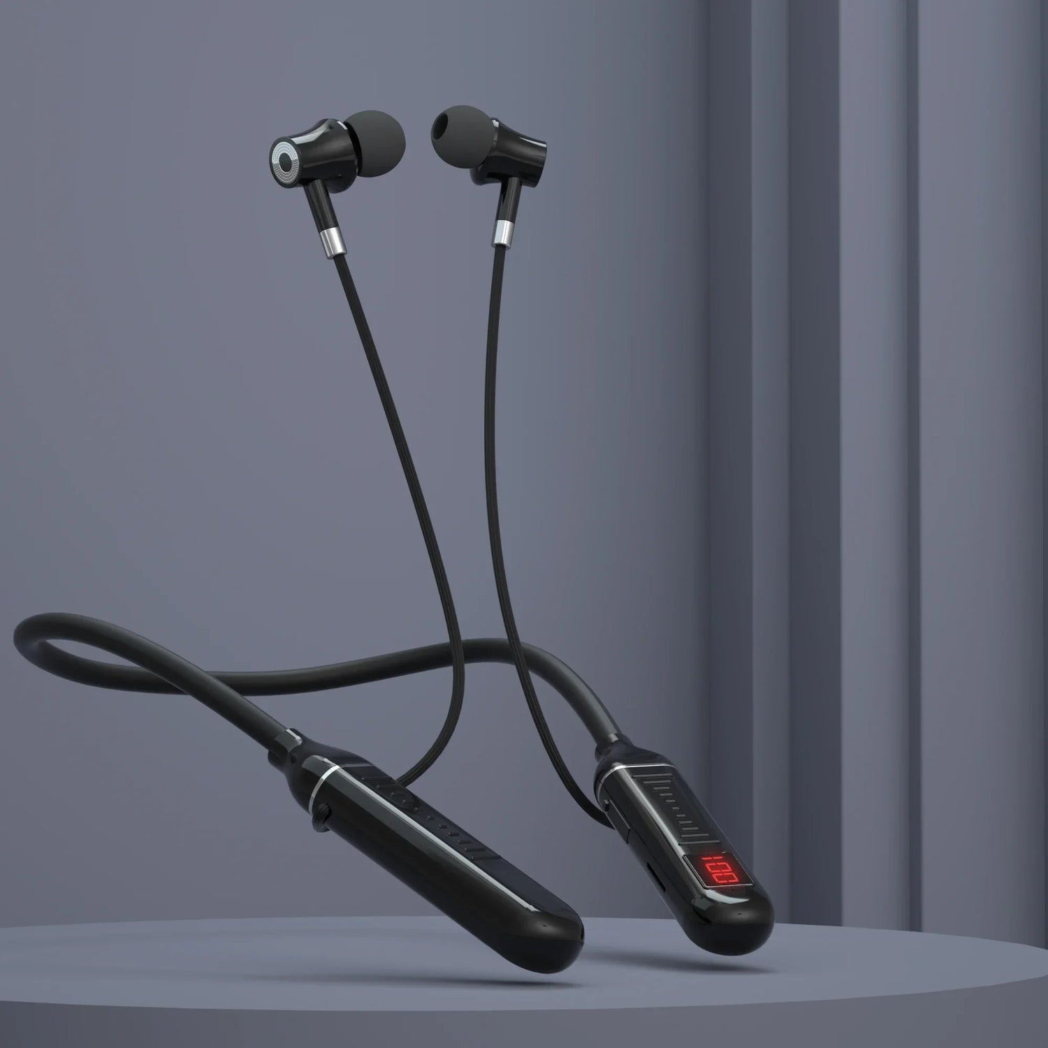 Wireless Earphones 5.3 Neckband Headphones Gaming LED Display Stereo Sports Headset Halter Waterproof Magnetic Earbuds